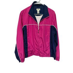 Classic Element Windbreaker Jacket Pink Blue Colorblock Lined Womans L